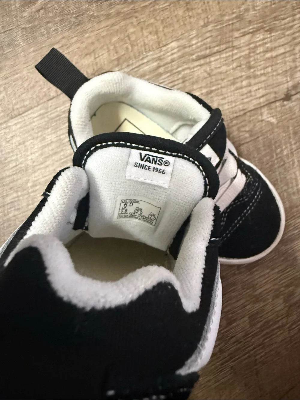 Vans Kids Black & White Classic Slip-On Sneakers